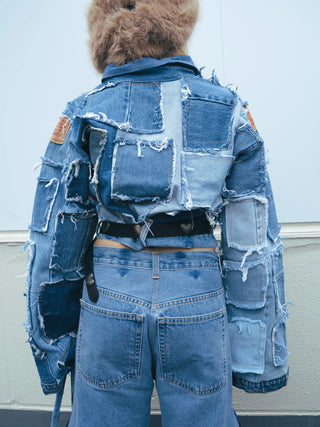 リメイク パッチワーク デニム ジャケット【一点モノ】