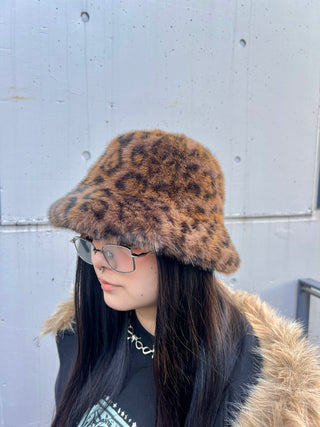 レオパードシャギーファーハット 【ファーバケハ】