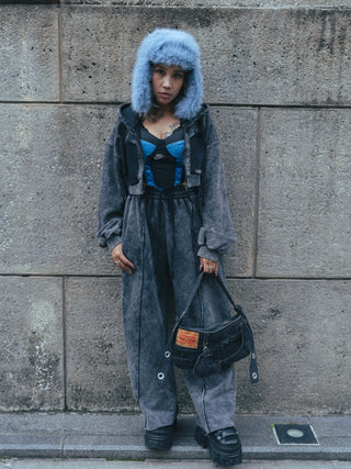 リメイク 2WAY デニムショルダー バッグ【ベルトサイズ調節可】