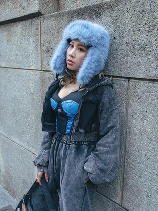 ピグメントポケットクロップドフーディー