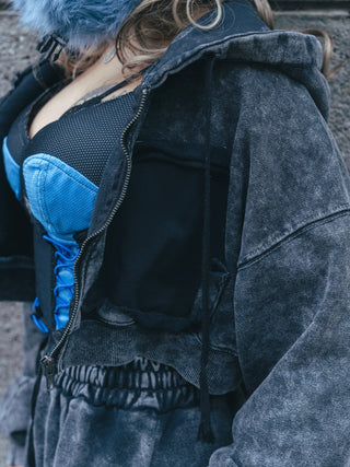 ピグメントポケットクロップドフーディー