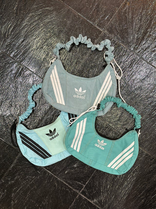 リメイク ショルダーメレンゲバッグ【サイズ調節可】【ターコイズ系】#47