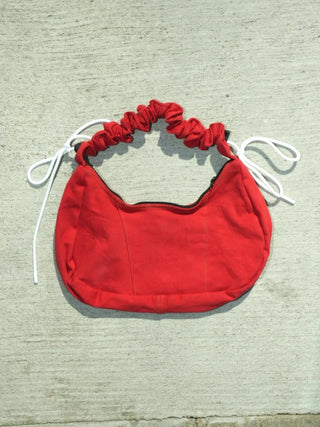 リメイク 2WAY ショルダーメレンゲバッグ【サイズ調節可】【レッド系】#78