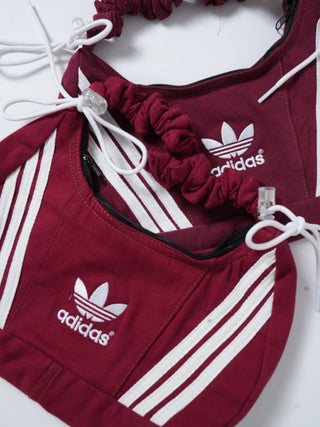 リメイク 2WAY ショルダーメレンゲバッグ【サイズ調節可】【バーガンディ系】#66