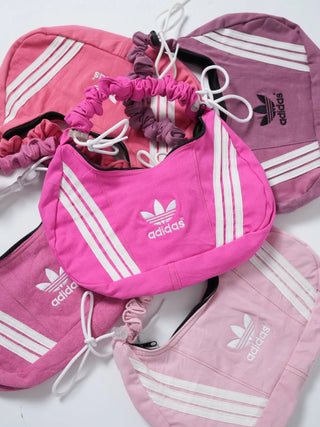 リメイク 2WAY ショルダーメレンゲバッグ【サイズ調節可】【ピンク系】#77