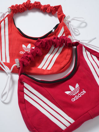 リメイク 2WAY ショルダーメレンゲバッグ【サイズ調節可】【レッド系】#64