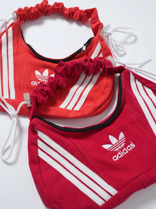 リメイク 2WAY ショルダーメレンゲバッグ【サイズ調節可】【レッド系】#78