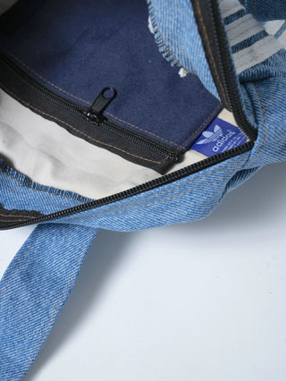 リメイク デニムボストンバッグ 【一点モノ】【ブルー系】