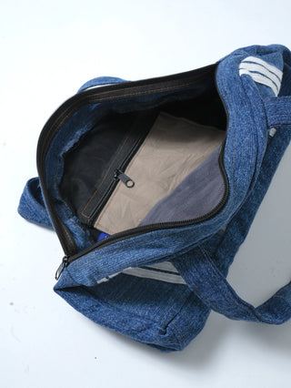 リメイク デニムボストンバッグ 【一点モノ】【ブルー系】