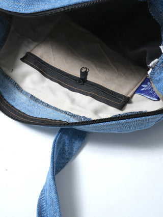 リメイク デニムボストンバッグ 【一点モノ】【ブルー系】