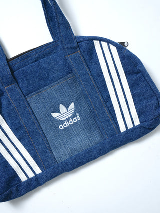 リメイク デニムボストンバッグ 【一点モノ】【ブルー系】