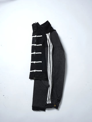 リメイクデニムチャイニーズトラックジャケット ブラック