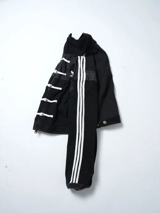 リメイクデニムチャイニーズトラックジャケット ブラック