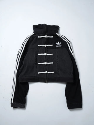 リメイクデニムチャイニーズトラックジャケット ブラック