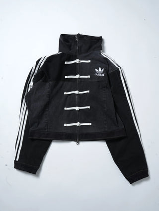 リメイクデニムチャイニーズトラックジャケット ブラック