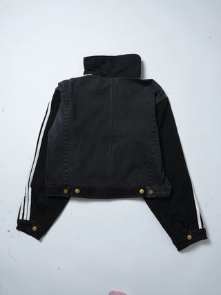 リメイクデニムチャイニーズトラックジャケット ブラック
