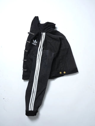 リメイクデニムチャイニーズトラックジャケット ブラック