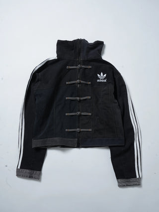 リメイクデニムチャイニーズトラックジャケット ブラック