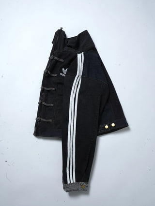 リメイクデニムチャイニーズトラックジャケット ブラック