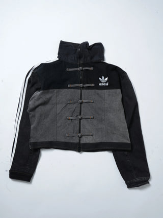 リメイクデニムチャイニーズトラックジャケット ブラック