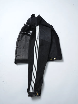 リメイクデニムチャイニーズトラックジャケット ブラック