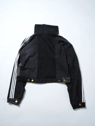 リメイクデニムチャイニーズトラックジャケット ブラック