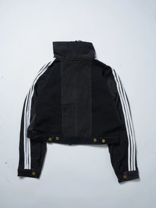 リメイクデニムチャイニーズトラックジャケット ブラック