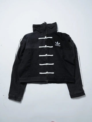 リメイクデニムチャイニーズトラックジャケット ブラック