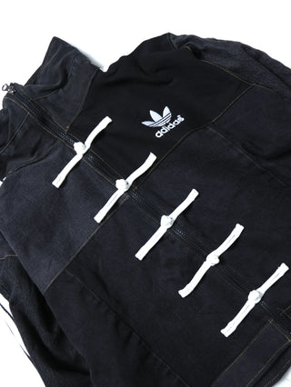 リメイクデニムチャイニーズトラックジャケット ブラック