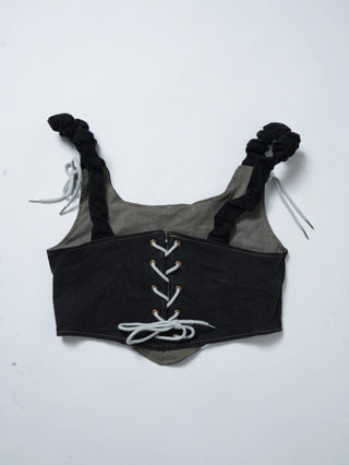 リメイク デニムビスチェ【ブラック系】