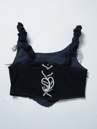 リメイク デニムビスチェ【ブラック系】