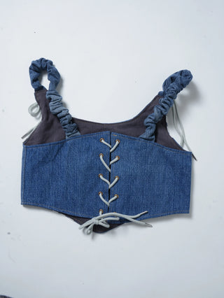 リメイク デニムビスチェ【ブルー系】