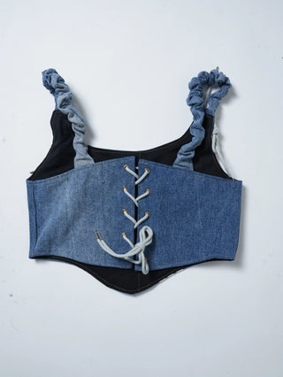 リメイク デニムビスチェ【ブルー系】