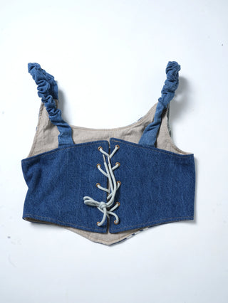 リメイク デニムビスチェ【ブルー系】