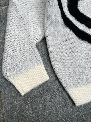 ビッグ グラフィク モヘア ニット セーター