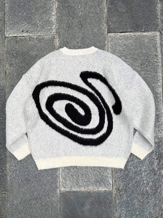 ビッグ グラフィク モヘア ニット セーター