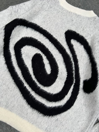 ビッグ グラフィク モヘア ニット セーター