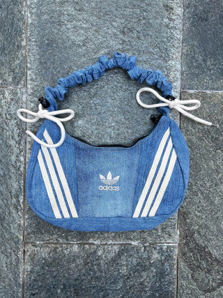 リメイク デニム ギャザーハンドルショルダー バッグ【サイズ調節可】#27