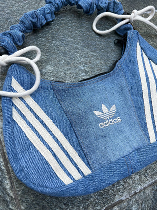 リメイク デニム ギャザーハンドルショルダー バッグ【サイズ調節可】#27