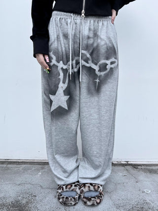 チェーンスプレープリントスウェットパンツ