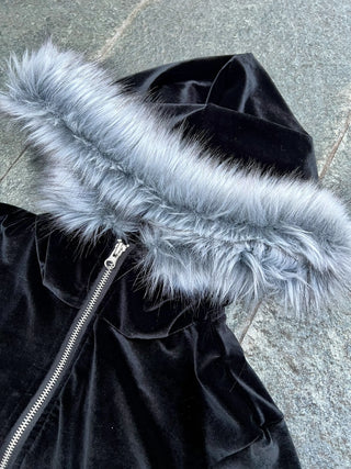 ラグジュアリーベロアジップファーフーディー