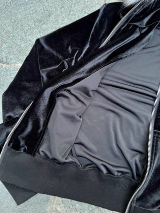 ラグジュアリーベロアジップファーフーディー