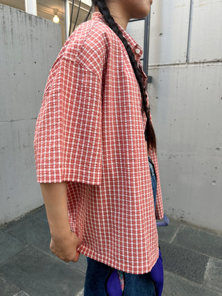 短丈 チェックシャツ【ユニセックス】