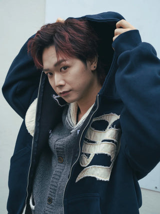 CSパッチドワッペンスウェットフーディー