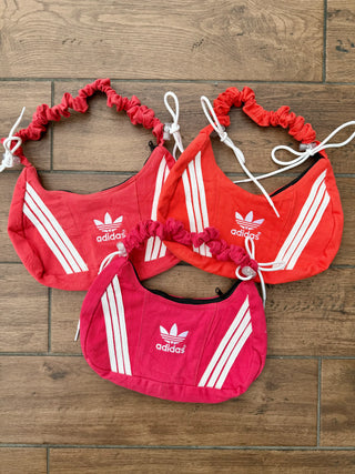 リメイク ショルダーメレンゲバッグ【サイズ調節可】【レッド系】#38