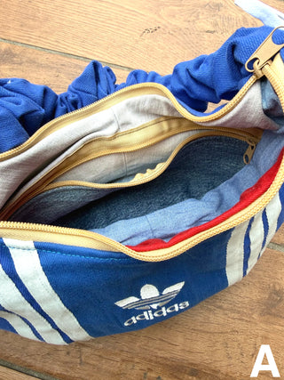 リメイク ショルダーメレンゲバッグ【サイズ調節可】【ブルー系】#42