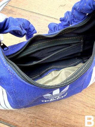 リメイク ショルダーメレンゲバッグ【サイズ調節可】【ブルー系】#42