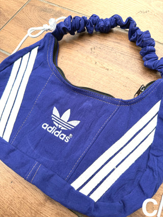 リメイク ショルダーメレンゲバッグ【サイズ調節可】【ブルー系】#42