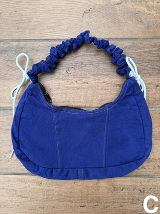 リメイク ショルダーメレンゲバッグ【サイズ調節可】【ブルー系】#42