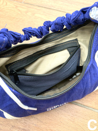 リメイク ショルダーメレンゲバッグ【サイズ調節可】【ブルー系】#42